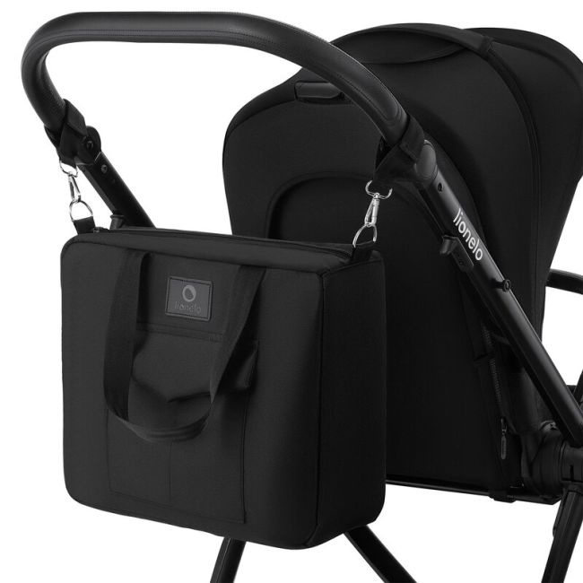 Carucior 2 in 1, Lionelo, Meril, Cu landou si scaun cu dimensiune XL, Reversibil, Cu sistem de ventilatie 3D, Cu accesorii, Pana la 22 kg, Conform cu EN1888-1 EN1888-2, EN1466, Negru BYNLO-MERIL_2IN1_BLACK_ONYX