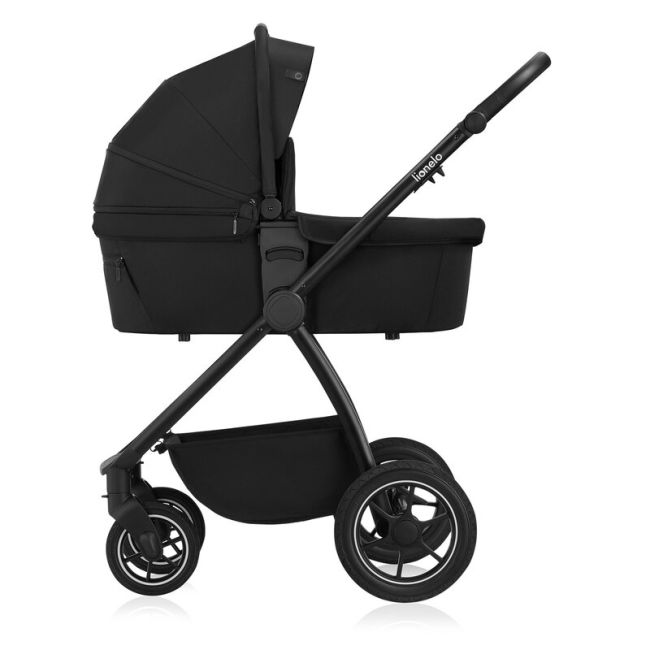 Carucior 2 in 1, Lionelo, Meril, Cu landou si scaun cu dimensiune XL, Reversibil, Cu sistem de ventilatie 3D, Cu accesorii, Pana la 22 kg, Conform cu EN1888-1 EN1888-2, EN1466, Negru BYNLO-MERIL_2IN1_BLACK_ONYX