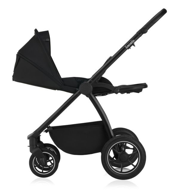 Carucior 2 in 1, Lionelo, Meril, Cu landou si scaun cu dimensiune XL, Reversibil, Cu sistem de ventilatie 3D, Cu accesorii, Pana la 22 kg, Conform cu EN1888-1 EN1888-2, EN1466, Negru BYNLO-MERIL_2IN1_BLACK_ONYX