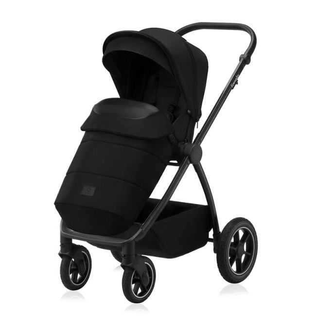 Carucior 2 in 1, Lionelo, Meril, Cu landou si scaun cu dimensiune XL, Reversibil, Cu sistem de ventilatie 3D, Cu accesorii, Pana la 22 kg, Conform cu EN1888-1 EN1888-2, EN1466, Negru BYNLO-MERIL_2IN1_BLACK_ONYX