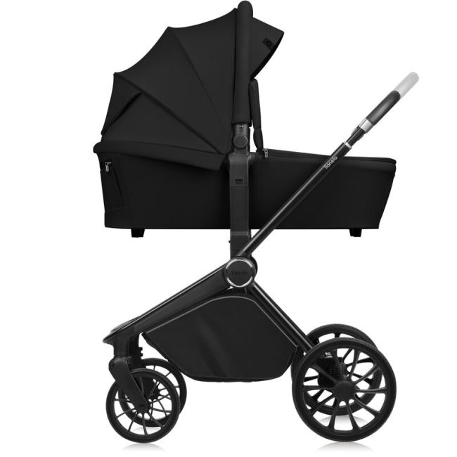Carucior 2 in 1, Lionelo, Mika Plus, Cadru din aluminiu, Cu landou intarit si salteluta moale, Reversibil, Cu sistem de ventilatie 3D, Cu accesorii, Pana la 22 kg, Conform cu EN1888-1 EN1888-2, EN1466, Negru BYNLO-MIKA_PLUS_2IN1_BLACK_ONYX