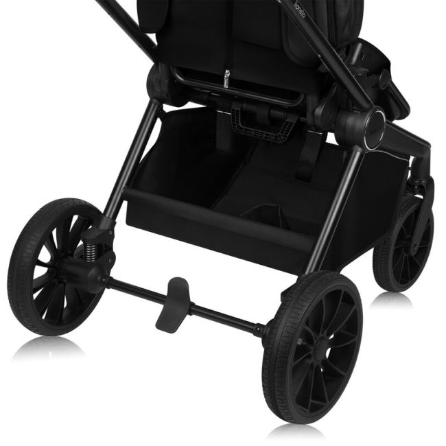 Carucior 2 in 1, Lionelo, Mika Plus, Cadru din aluminiu, Cu landou intarit si salteluta moale, Reversibil, Cu sistem de ventilatie 3D, Cu accesorii, Pana la 22 kg, Conform cu EN1888-1 EN1888-2, EN1466, Negru BYNLO-MIKA_PLUS_2IN1_BLACK_ONYX