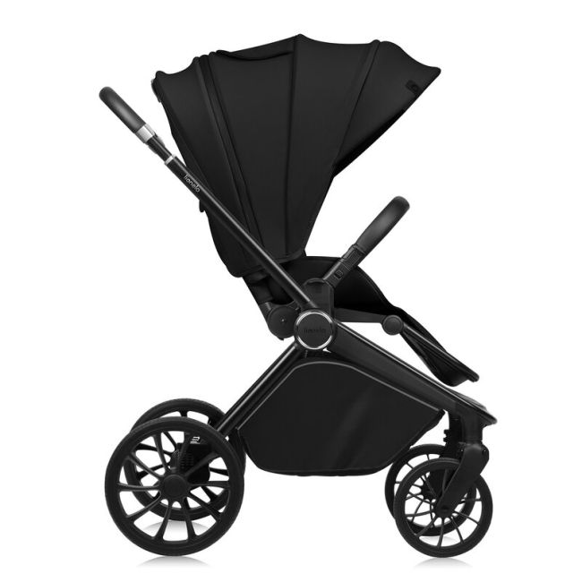 Carucior 2 in 1, Lionelo, Mika Plus, Cadru din aluminiu, Cu landou intarit si salteluta moale, Reversibil, Cu sistem de ventilatie 3D, Cu accesorii, Pana la 22 kg, Conform cu EN1888-1 EN1888-2, EN1466, Negru BYNLO-MIKA_PLUS_2IN1_BLACK_ONYX
