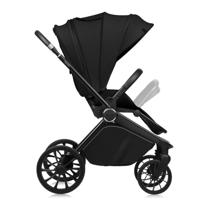 Carucior 2 in 1, Lionelo, Mika Plus, Cadru din aluminiu, Cu landou intarit si salteluta moale, Reversibil, Cu sistem de ventilatie 3D, Cu accesorii, Pana la 22 kg, Conform cu EN1888-1 EN1888-2, EN1466, Negru BYNLO-MIKA_PLUS_2IN1_BLACK_ONYX