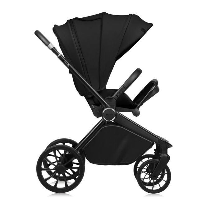 Carucior 2 in 1, Lionelo, Mika Plus, Cadru din aluminiu, Cu landou intarit si salteluta moale, Reversibil, Cu sistem de ventilatie 3D, Cu accesorii, Pana la 22 kg, Conform cu EN1888-1 EN1888-2, EN1466, Negru BYNLO-MIKA_PLUS_2IN1_BLACK_ONYX