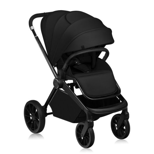 Carucior 2 in 1, Lionelo, Mika Plus, Cadru din aluminiu, Cu landou intarit si salteluta moale, Reversibil, Cu sistem de ventilatie 3D, Cu accesorii, Pana la 22 kg, Conform cu EN1888-1 EN1888-2, EN1466, Negru BYNLO-MIKA_PLUS_2IN1_BLACK_ONYX