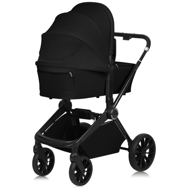 Carucior 2 in 1, Lionelo, Mika Plus, Cadru din aluminiu, Cu landou intarit si salteluta moale, Reversibil, Cu sistem de ventilatie 3D, Cu accesorii, Pana la 22 kg, Conform cu EN1888-1 EN1888-2, EN1466, Negru BYNLO-MIKA_PLUS_2IN1_BLACK_ONYX