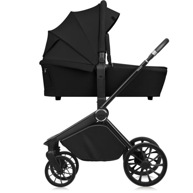 Carucior 2 in 1, Lionelo, Mika Plus, Cadru din aluminiu, Cu landou intarit si salteluta moale, Reversibil, Cu sistem de ventilatie 3D, Cu accesorii, Pana la 22 kg, Conform cu EN1888-1 EN1888-2, EN1466, Negru BYNLO-MIKA_PLUS_2IN1_BLACK_ONYX