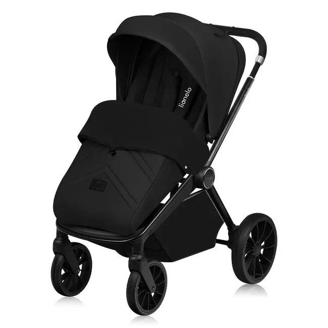 Carucior sport, Lionelo, Mika Plus, Cadru din aluminiu, Cu maner reversibil, Copertina XXL, Spatar reglabil in 3 pozitii, Cu accesorii, Pana la 22 kg, 6-48 luni; EN1888-1, EN1888-2 EN1466, Negru BYNLO-MIKA_PLUS_BLACK_ONYX