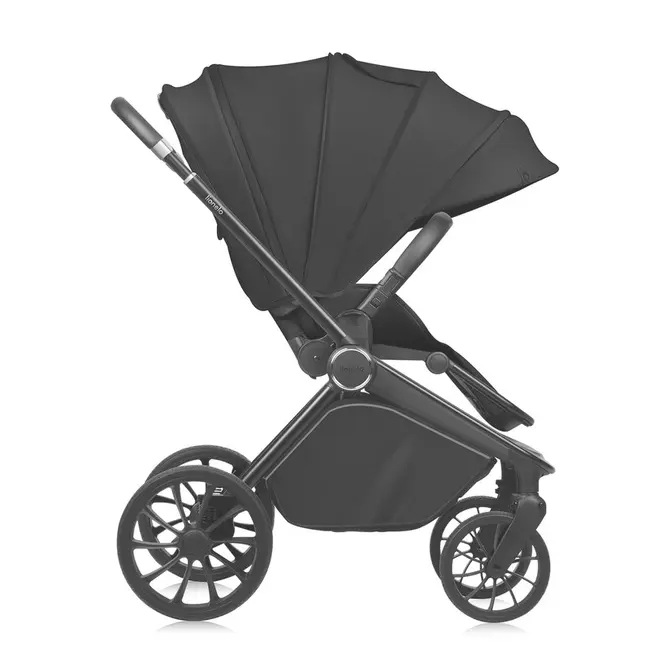 Carucior sport, Lionelo, Mika Plus, Cadru din aluminiu, Cu maner reversibil, Copertina XXL, Spatar reglabil in 3 pozitii, Cu accesorii, Pana la 22 kg, 6-48 luni; EN1888-1, EN1888-2 EN1466, Negru BYNLO-MIKA_PLUS_BLACK_ONYX