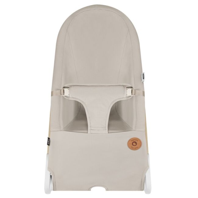 Fotoliu balansoar, Lionelo, Lilac, Cu arcada cu jucarii, Ergonomic, Reglare spatar in 3 pozitii, Pernuta moale invelita in tesatura de bambus, Pliabil, 0-6 luni, Bej BYNLO-LILAC_BEIGE_SAND