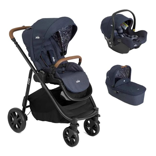 Joie - carucior pentru copii multifunctional 3 in 1 versatrax e navy blazer (carucior versatrax e + landou ramble + scoica i-snug) bbbt1803faf03000