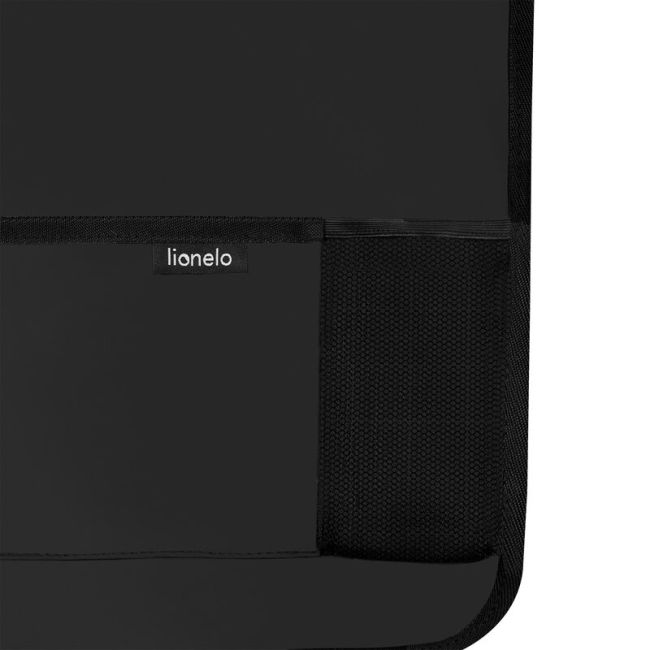 Organizator auto, Lionelo, Cu 5 buzunare de diferite dimensiuni, Cu buzunar pentru tableta, Montare cu clema, Piele ecologica, Impermeabila, Negru BYNLO-SEATORGANIZER_BLACK