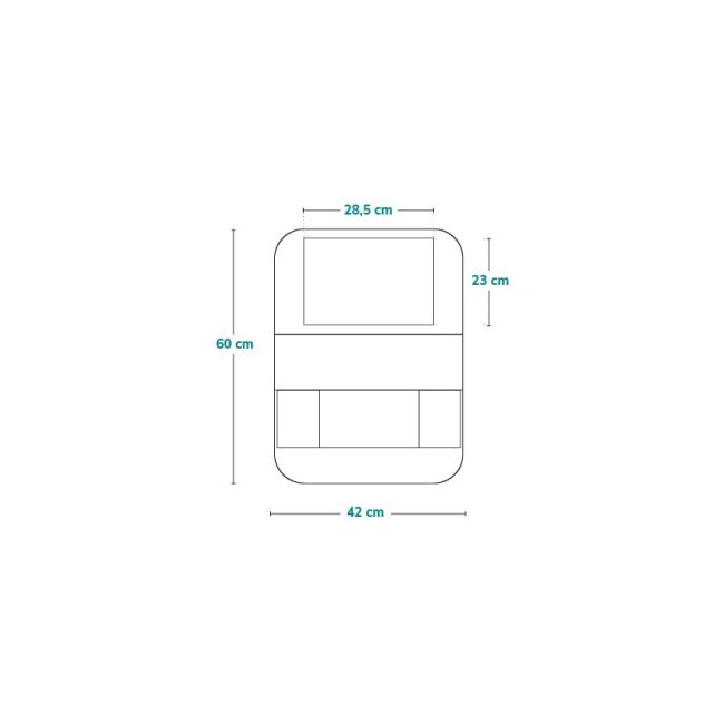 Organizator auto, Lionelo, Cu 5 buzunare de diferite dimensiuni, Cu buzunar pentru tableta, Montare cu clema, Piele ecologica, Impermeabila, Negru BYNLO-SEATORGANIZER_BLACK