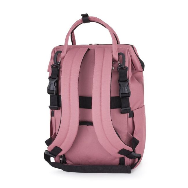 Rucsac pentru mamici, Petite&Mars, Jack, Cu 11 compartimente, Cu buzunare termice, Saltea de infasat inclusa, 30 x 42 x 15 cm, Dusty Rose BYN507820