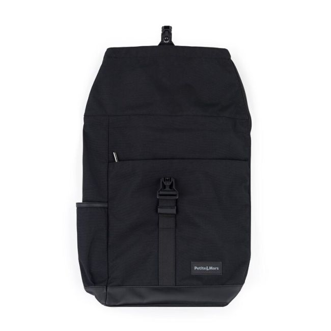 Rucsac pentru mamici, Petite&Mars, Jakob, Cu 8 compartimente, Cu buzunar termic, Saltea de infasat inclusa, 30 x 46 x 15 cm, Absolute Black BYN510832