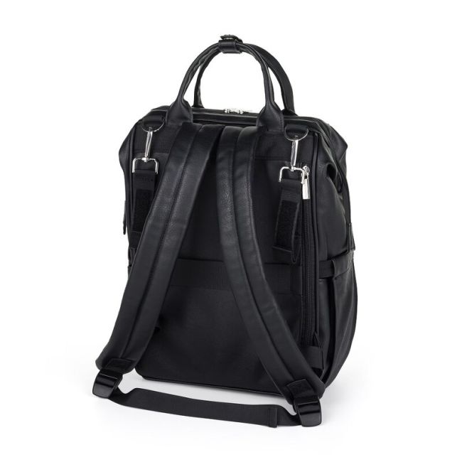 Rucsac pentru mamici, Petite&Mars, Jasper, Cu 12 compartimente, Cu buzunare termice, Saltea de infasat inclusa, 27 x 41 x 14 cm, Absolute Black BYN511832