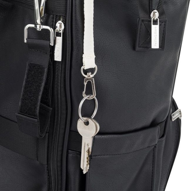 Rucsac pentru mamici, Petite&Mars, Jasper, Cu 12 compartimente, Cu buzunare termice, Saltea de infasat inclusa, 27 x 41 x 14 cm, Absolute Black BYN511832