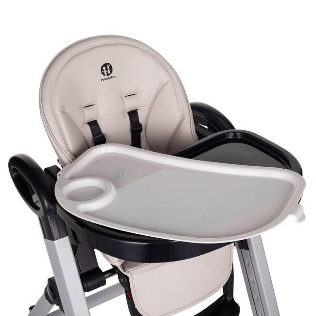 Scaun de masa, Petite&Mars, Tasty, Multifunctional, Pana la 15 kg, Reglabil pe inaltime in 7 pozitii, Spatar reglabil pana la 175 grade, Suport picioare si tavita reglabile, Cu roti, Aluminiu, Jasmine Honey BYN361834