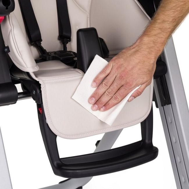Scaun de masa, Petite&Mars, Tasty, Multifunctional, Pana la 15 kg, Reglabil pe inaltime in 7 pozitii, Spatar reglabil pana la 175 grade, Suport picioare si tavita reglabile, Cu roti, Aluminiu, Jasmine Honey BYN361834