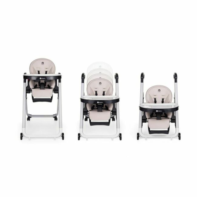 Scaun de masa, Petite&Mars, Tasty, Multifunctional, Pana la 15 kg, Reglabil pe inaltime in 7 pozitii, Spatar reglabil pana la 175 grade, Suport picioare si tavita reglabile, Cu roti, Aluminiu, Jasmine Honey BYN361834