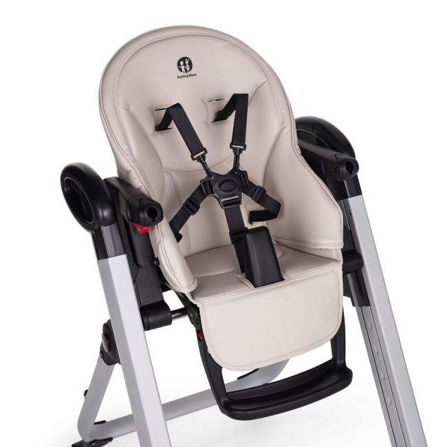 Scaun de masa, Petite&Mars, Tasty, Multifunctional, Pana la 15 kg, Reglabil pe inaltime in 7 pozitii, Spatar reglabil pana la 175 grade, Suport picioare si tavita reglabile, Cu roti, Aluminiu, Jasmine Honey BYN361834