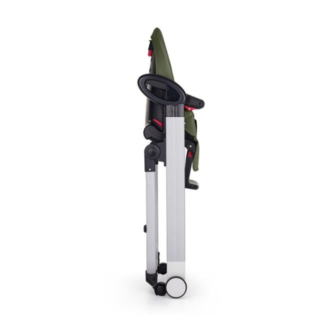 Scaun de masa, Petite&Mars, Tasty, Multifunctional, Pana la 15 kg, Reglabil pe inaltime in 7 pozitii, Spatar reglabil pana la 175 grade, Suport picioare si tavita reglabile, Cu roti, Aluminiu, Mature Olive BYN361841