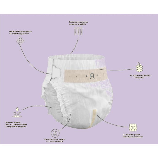 Scutece hipoalergenice Supreme Agnotis, marimea nr. 3, 6-10 kg, 44 bucati JEMagn_snr3