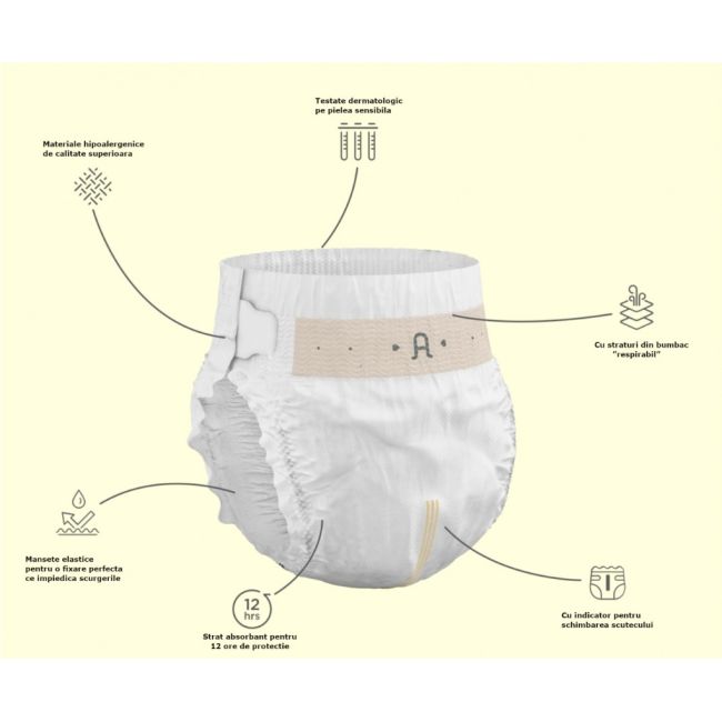 Scutece hipoalergenice Supreme Agnotis, marimea nr. 5, 13-17 kg, 38 bucati JEMagn_snr5