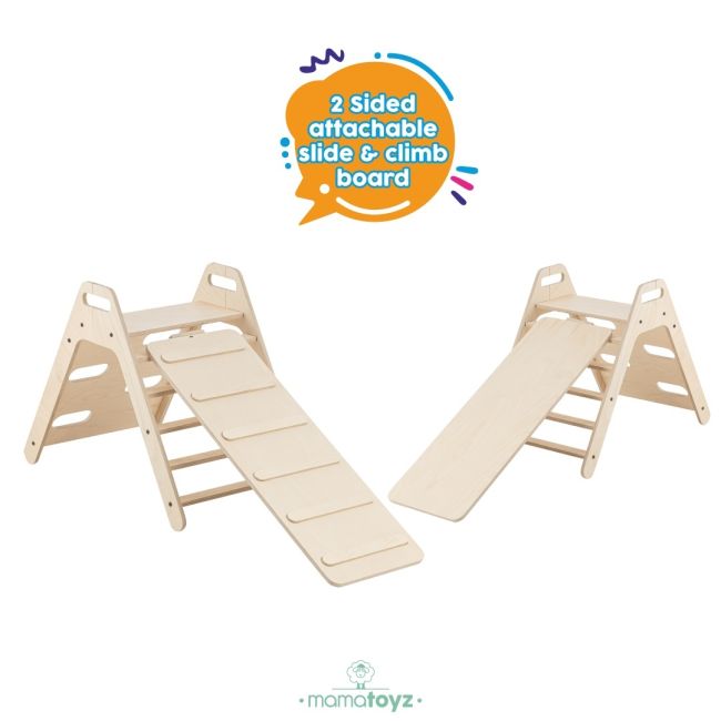Set de cățărat Montessori cu tobogan Pikko, MamaToyz JEMmtyz_pikko