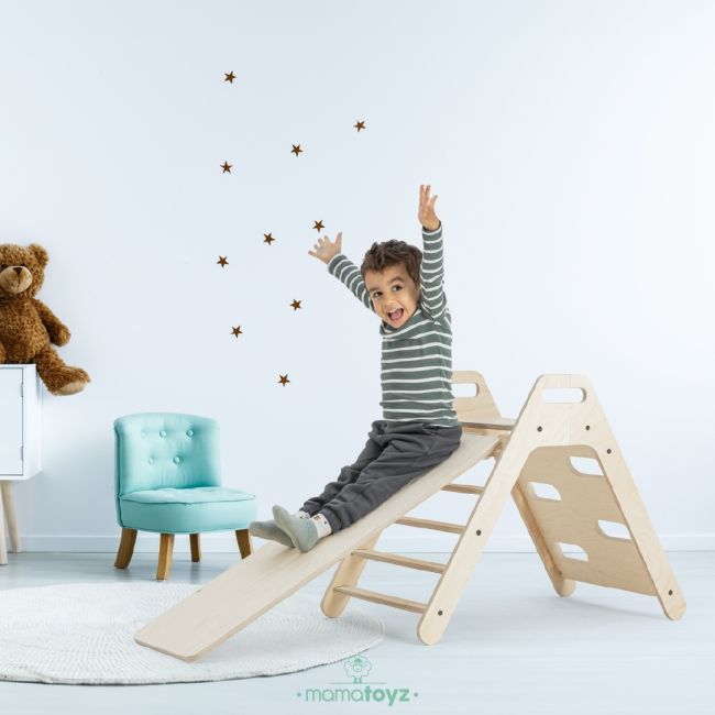 Set de cățărat Montessori cu tobogan Pikko, MamaToyz JEMmtyz_pikko