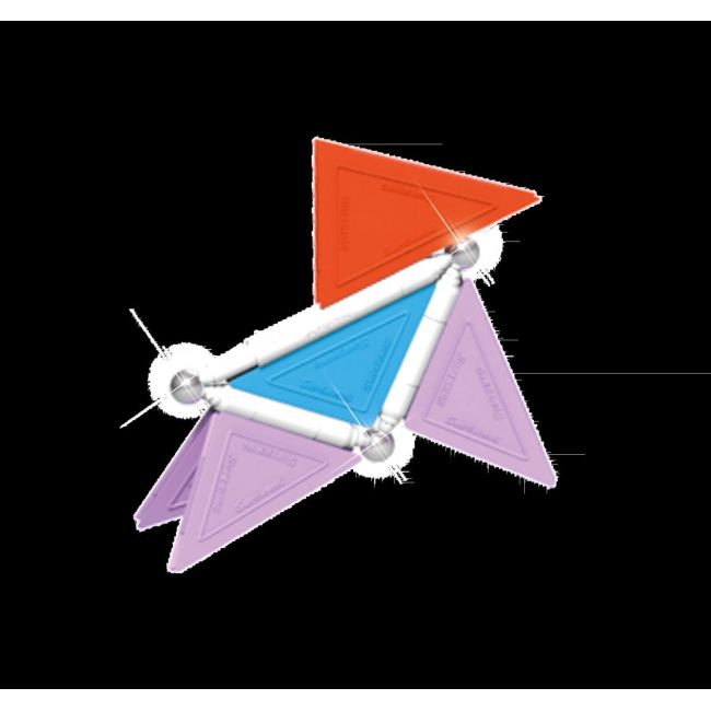 Set de constructie magnetic de baza supermag trendy, 35 piese spm0154