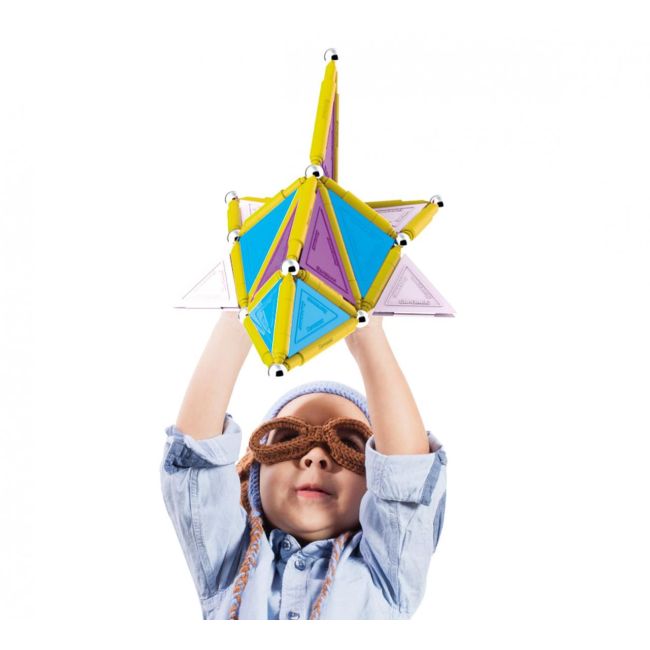 Set de constructie magnetic de baza supermag trendy, 35 piese spm0154