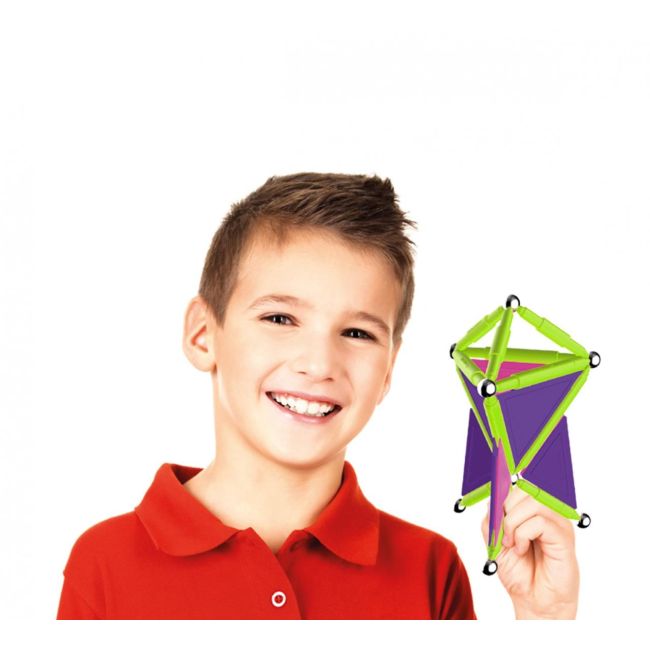 Set de constructie magnetic de baza supermag trendy, 35 piese spm0154