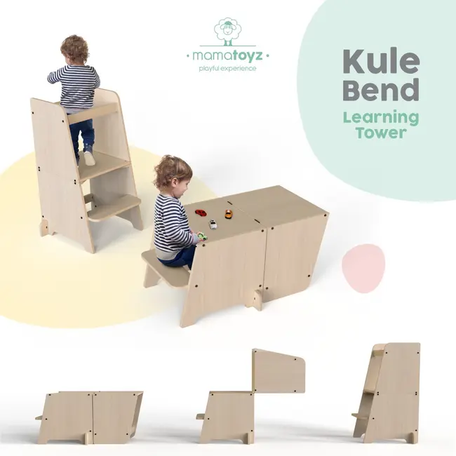 Turn de invatare multifunctional Kule Bend, Natur, MamaToyz JEMMtyz_bend