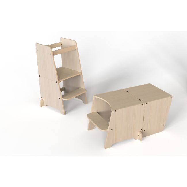 Turn de invatare multifunctional Kule Bend, Natur, MamaToyz JEMMtyz_bend