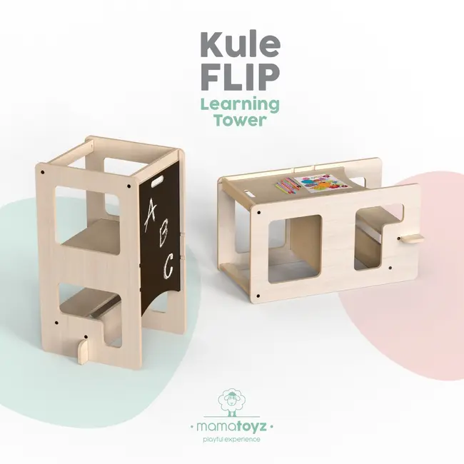 Turn de invatare multifunctional Kule Flip, Natur, MamaToyz JEMMtyz_flipn