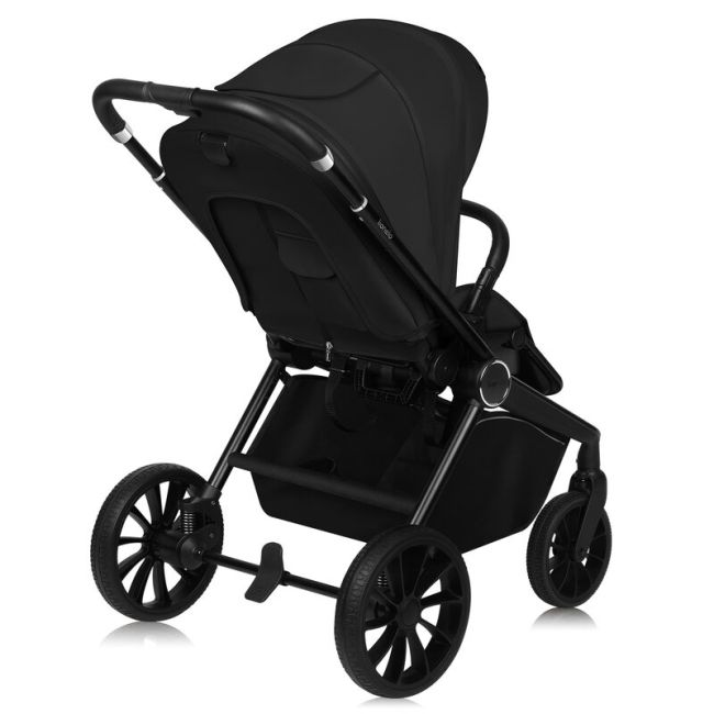 Carucior 3 in 1, Lionelo, Mika Plus, Cadru din aluminiu, Cu landou intarit si salteluta moale, Cu scoica auto testata ADAC, Reversibil, Cu sistem de ventilatie 3D, Cu accesorii, Pana la 22 kg, EN1888-1 EN1888-2 EN1466 ECE R129, Negru BYNLO-MIKA_PLUS_3IN1_