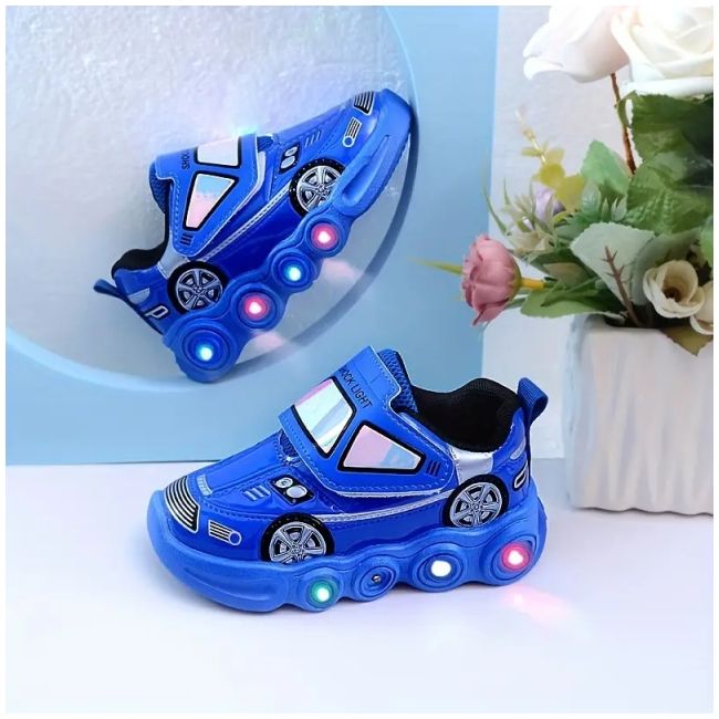 Adidasi albastri cu luminite - car adt-2