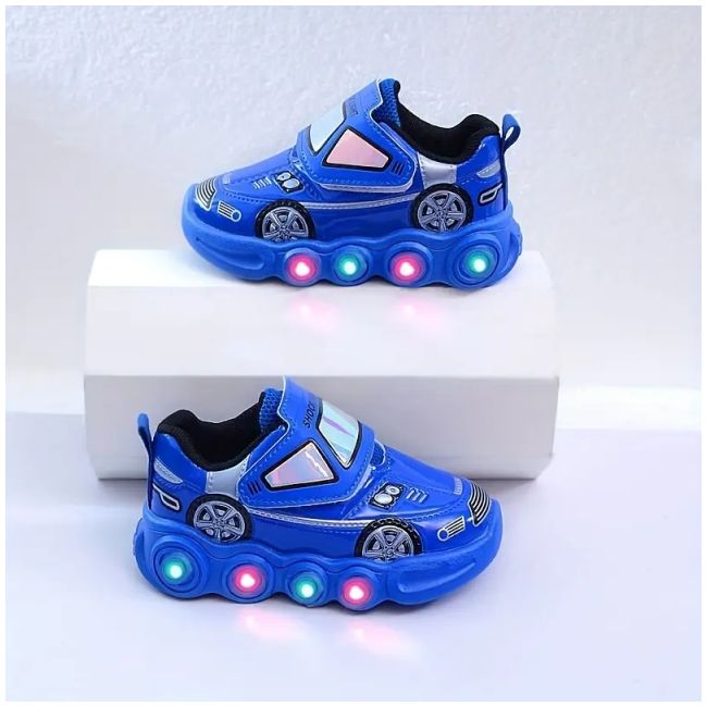 Adidasi albastri cu luminite - car adt-2