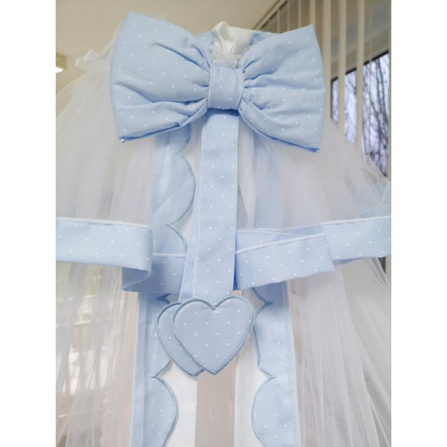 Baldachin Patut Lemn Cu Suport De Prindere Inclus Cuore Di Mamma Blue, 620x180 Cm Pjbbald_cuoreazzurro