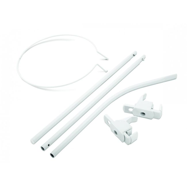 Baldachin Patut Lemn Cu Suport De Prindere Inclus Real Bears Alb, 620x180 Cm Pjbbald_realbears_white