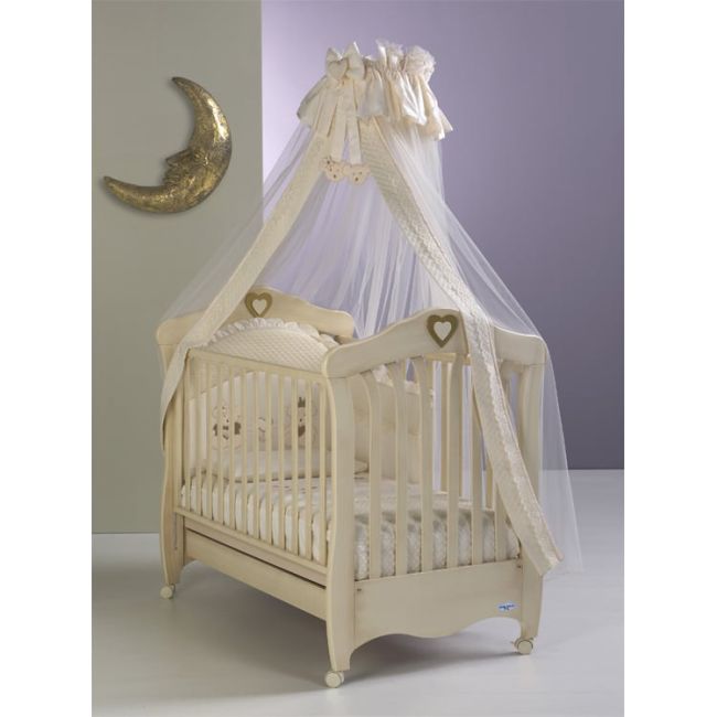 Baldachin Patut Lemn Cu Suport De Prindere Inclus Real Bears Ivory, 620x180 Cm Pjbbald_realbears_ivory