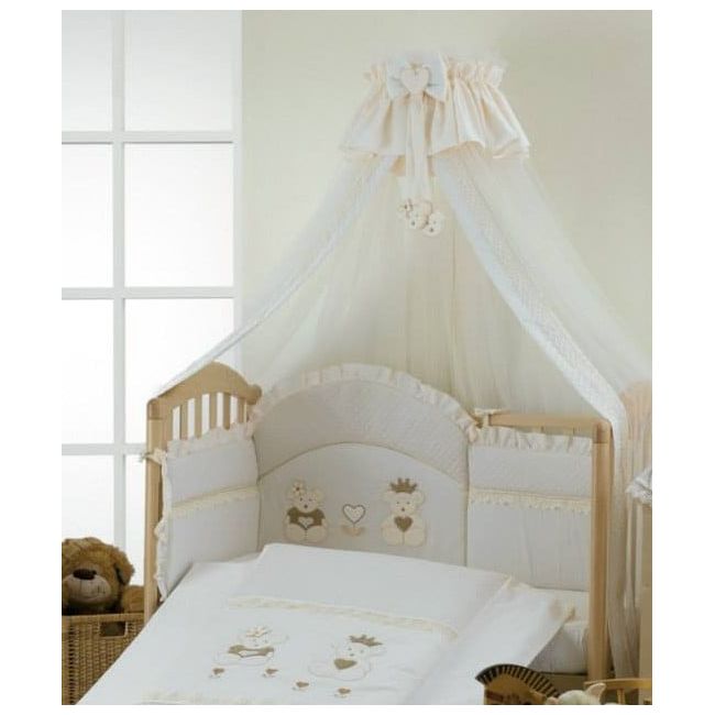 Baldachin Patut Lemn Cu Suport De Prindere Inclus Real Bears Ivory, 620x180 Cm Pjbbald_realbears_ivory