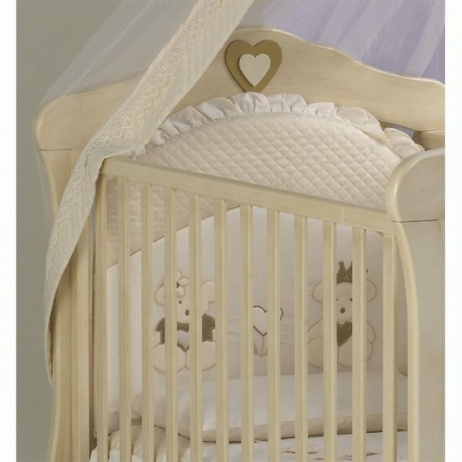 Baldachin Patut Lemn Cu Suport De Prindere Inclus Real Bears Ivory, 620x180 Cm Pjbbald_realbears_ivory