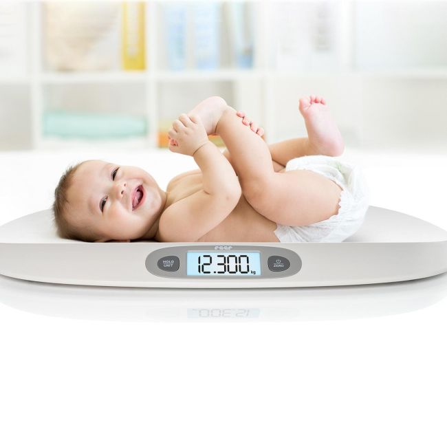 Cantar digital pentru bebelusi BabyCare, pana la 25 kg, ecran iluminat, memorie, 0+ luni, Reer 64120