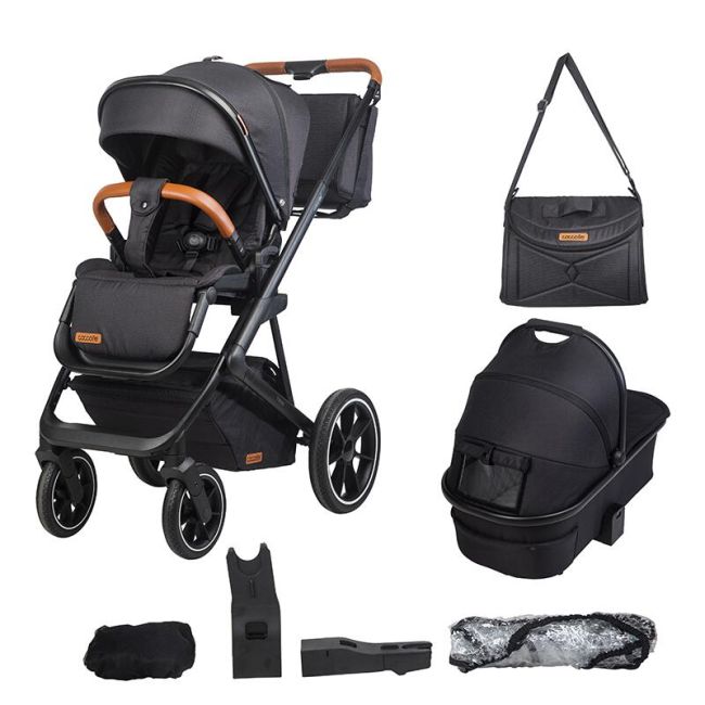 Carucior modular 2in1 c nessia diamond black+balansoar bebelusi c velio butternut smb322065360333041144
