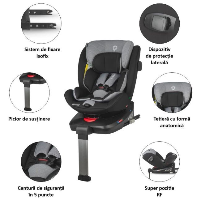 Scaun auto isize 40-150 cm c vigo diamond black+coccolle oglinda auto rear-facing smb3240856643200000460
