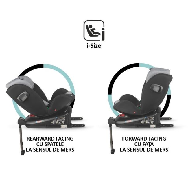 Scaun auto isize 40-150 cm c vigo diamond black+coccolle oglinda auto rear-facing smb3240856643200000460
