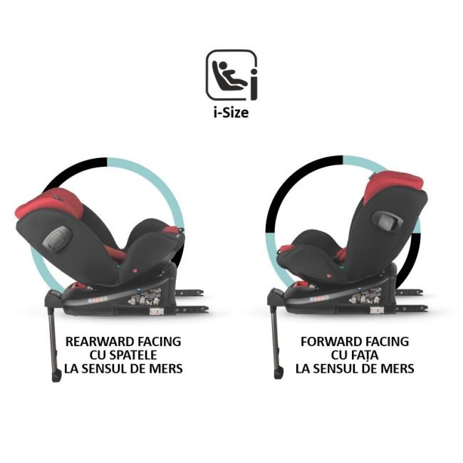 Scaun auto isize 40-150 cm c vigo poppy red+coccolle oglinda auto rear-facing smb3240856203200000460